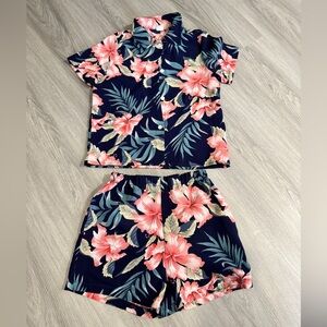 SHEIN Toddler Navy Floral Shirt